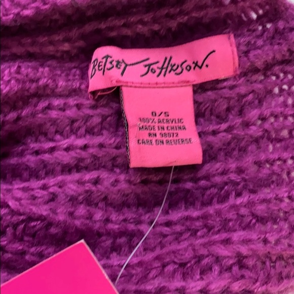 Betsy Johnson Scarf Pink With Black Sequins Bow - Picture 3 of 3